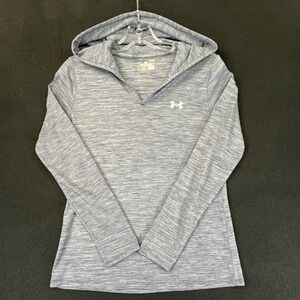 Under Armour HeatGear Loose Blue Gray‎ Womens Small Hoodie Space Dye Pullover